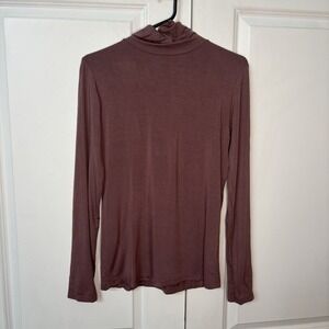 Lemonwood Turtleneck Long Sleeve T-shirt Womens L Stretch Jersey Viscose NWT